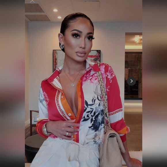 Fashion Nova Tops - Fashion Nova Night After Work Satin Shirt